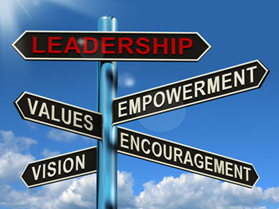 leadership-signpost-showing-vision-values-empowerment-and-encouragement3